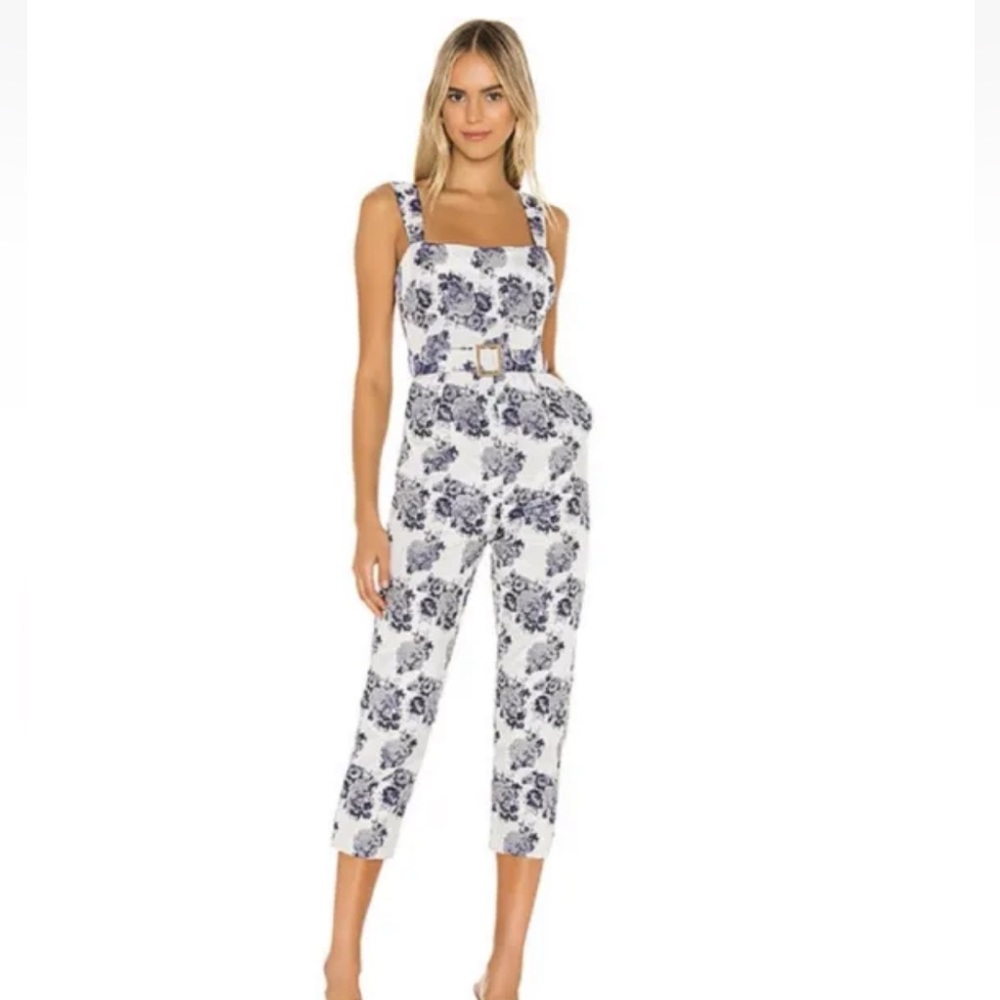 Marjorelle Beatrix Floral Jumpsuit in French Blue XS